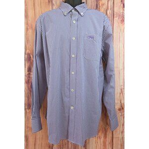 Southern Tide Mens TCU Intercoastal Gingham Shirt XL Purple